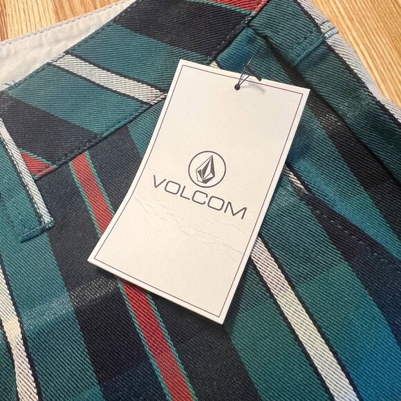 Volcom | Juniors | Dark Green Plaid Slim Straight Ankle Fit Pants | 1 | NWT - Picture 6 of 11